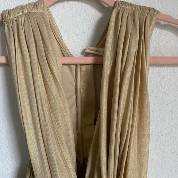 SOLD! Anthropologie Verb by Pallavi Singhee Pleated Elegant HalterDress Size 16P - Picture 4 of 12